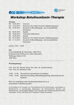 Workshop Botulinumtoxin-Therapie
