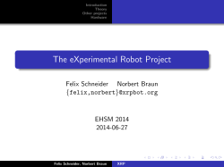 slides from our EHSM talk - The eXperimental Robot Project