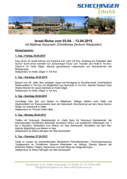 Israel-Reise vom 03.04. - 13.04.2015