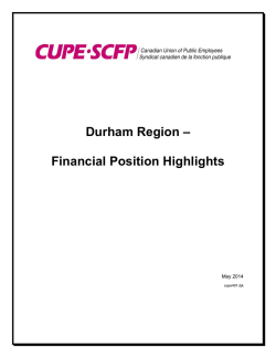 Durham Region &ndash; Financial Position Highlights