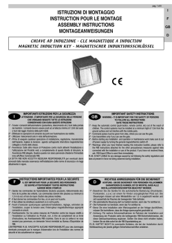 istruzioni di montaggio instruction pour le montage assembly