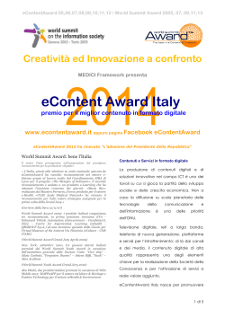 Comunicato Stampa Integrale eContent Award 2014