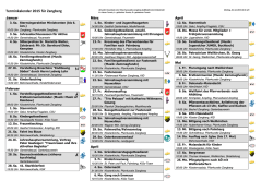 Jahresterminkalender Zangberg 2015 Liste vorl&auml;ufig
