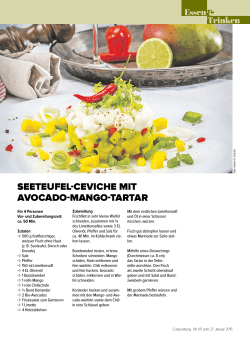 seeteufel-ceviche mit avocado-mango-tartar