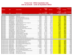 Product List - MEGA Liquidation Sale Liste de