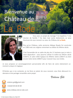 Plaquette PDF - Château de la Rode