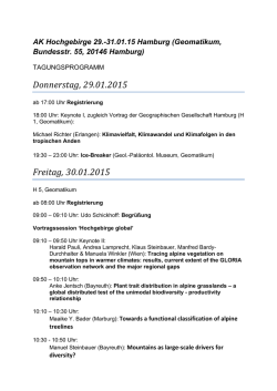 Donnerstag, 29.01.2015 Freitag, 30.01.2015