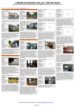 Journal immobilier Brabant Wallon - Immobilier Belgique