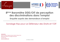 8ème Baromètre DDD/OIT de perception des discriminations dans l