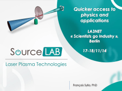 Innovative laser-plasma technology