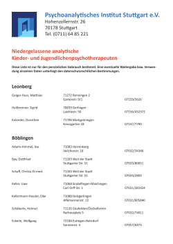 Kinder- und Jugendliche - Psychoanalytisches Institut Stuttgart eV