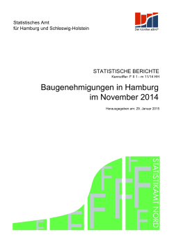 Baugenehmigungen in Hamburg im November
