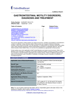 Gastrointestinal Motility Disorders, Diagnosis and Treatment