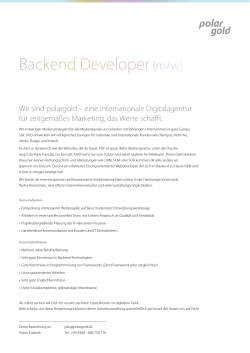 Backend Developer (m/w)