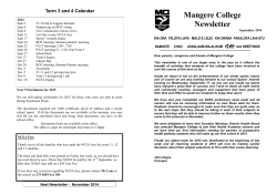 September 2014 - Mangere College