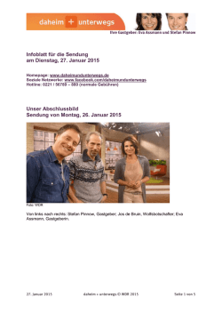 Infoblatt der Sendung vom 27.01.2015 (PDF-Download