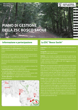PIANO DI GESTIONE DELLA ZSC BOSCO SACILE