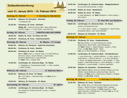 Gottesdienstordnung ehem. PV Dreizehnlinden