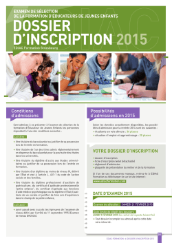 Dossier d`inscription 2015