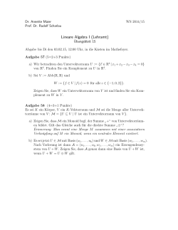 Lineare Algebra I (Lehramt)