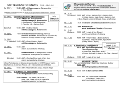 gottesdienstordnung 31.01. &ndash; 01.03.2015