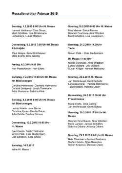 Messdienerplan Februar 2015