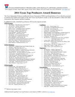 2014 Texas Top Producers Award Honorees