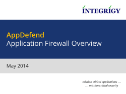 Integrigy AppDefend Application Firewall Overview