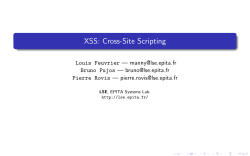 XSS: Cross-Site Scripting