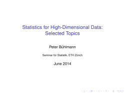 Statistics for High-Dimensional Data: Selected Topics