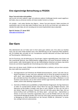 Eine eigensinnige Betrachtung zu PEGIDA