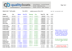 Tarifs - Qualityboats