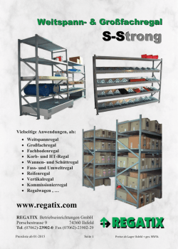 Gro&szlig;fachregale / Umweltregale (System S-Strong)