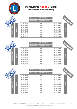 Intensivkurse Klasse B (2015) Fahrschule Schottenring