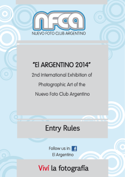 Viví la fotografía Entry Rules “El ARGENTINO 2014”