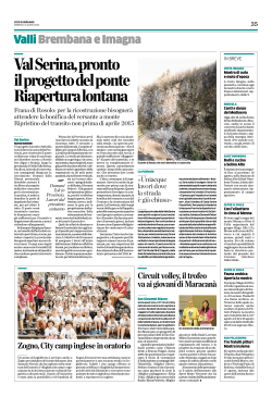 Il progetto del nuovo ponte dopo la frana in Val Serina