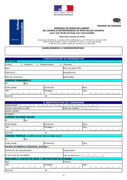 NUMERO DE DOSSIER DEMANDE DE RENOUVELLEMENT DE
