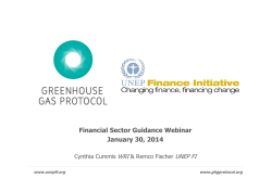 Financial Sector Guidance Webinar January 30, 2014