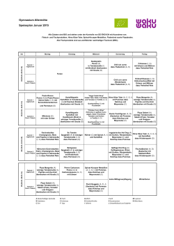 Gymnasium Allerm&ouml;he Speiseplan Januar 2015