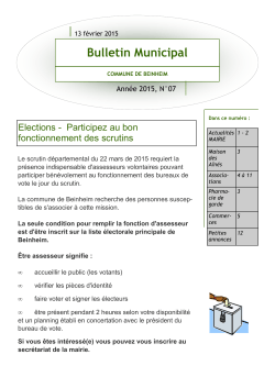 Bulletin d`Informations Municipal 07/2015 Semaine du