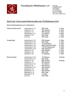 Jugendbericht Vensky - Tennisbezirk Mittelhessen