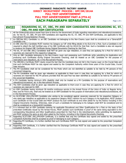 each paragraph separately xviii - Ordnance Parachute Factory, Kanpur