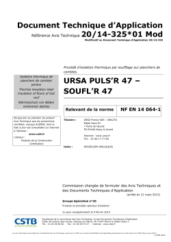 Document Technique d`Application URSA PULS`R 47