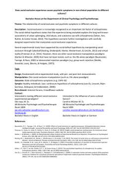Does social exclusion experience causes psychotic symptoms in