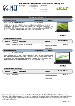 Sonderposten Acer Notebooks,Netbooks und Tablets