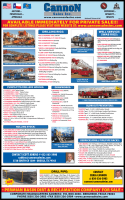 drilling rigs - Cannon Sales Inc.