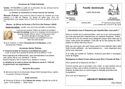 Feuille dominicale - Unit&eacute; pastorale 3