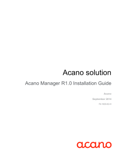 Acano Manager R1.0 Installation Guide