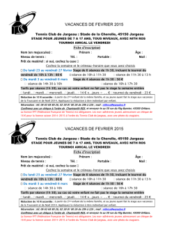 Fiche d`inscription