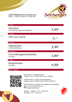 Speiseplan - Metzgerei Seeberger Erlangen